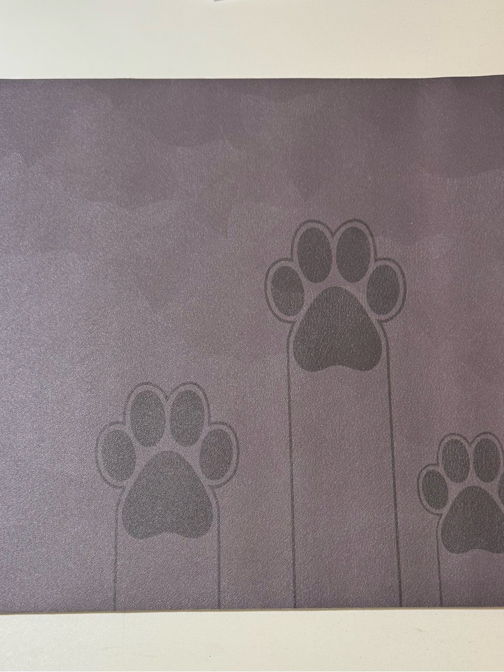 Gray Paw Print Dog Feeding Mat - Non-Slip Pet Placemat
